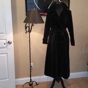 Vintage Talbots Black Velvet Trench Coat
